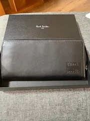 【美品】Paul Smith ポールスミス エンボスロゴ ラウンドファスナー 長財布 黒 箱付き