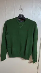 トミーヒルフィガー グリーン コットン ニット セーター