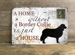 【Border Collie/ボーダー・コリー】 メタルプレート メッセージ 犬 雑貨 グッズ アート ポスター おしゃれ インテリア 壁飾り アンティーク風 79