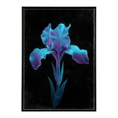 【A1サイズ（約59x84cm）】【lm-poster-4733】【フレーム付き】ネオン 光 光彩 ライト ネオン管 カラフル サイバー 電飾 カフェ バー ポスター イラスト