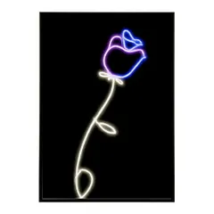 【B1サイズ（約73x103cm）】【lm-poster-4741】【フレーム付き】ネオン 光 光彩 ライト ネオン管 カラフル サイバー 電飾 カフェ バー ポスター イラスト