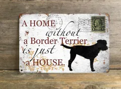 【Border Terrier/ボーダー・テリア】 メタルプレート メッセージ 犬 雑貨 グッズ アート ポスター おしゃれ インテリア 壁飾り アンティーク風 80