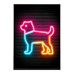 【B3サイズ（約36x51cm）】【lm-poster-4750】【フレーム付き】ネオン 光 光彩 ライト ネオン管 カラフル サイバー 電飾 カフェ バー ポスター イラスト