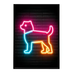 【B2サイズ（約51x73cm）】【lm-poster-4750】【フレーム付き】ネオン 光 光彩 ライト ネオン管 カラフル サイバー 電飾 カフェ バー ポスター イラスト