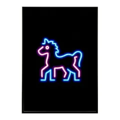 【A0サイズ（約84x119cm）】【lm-poster-4752】【フレーム付き】ネオン 光 光彩 ライト ネオン管 カラフル サイバー 電飾 カフェ バー ポスター イラスト