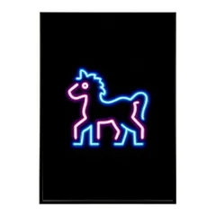 【B1サイズ（約73x103cm）】【lm-poster-4752】【フレーム付き】ネオン 光 光彩 ライト ネオン管 カラフル サイバー 電飾 カフェ バー ポスター イラスト