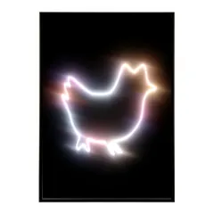 【A2サイズ（約42x59cm）】【lm-poster-4760】【フレーム付き】ネオン 光 光彩 ライト ネオン管 カラフル サイバー 電飾 カフェ バー ポスター イラスト