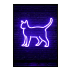 【B1サイズ（約73x103cm）】【lm-poster-4763】【フレーム付き】ネオン 光 光彩 ライト ネオン管 カラフル サイバー 電飾 カフェ バー ポスター イラスト