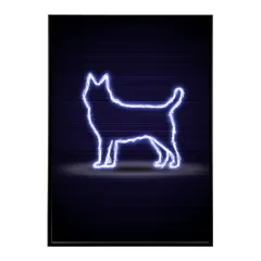 【B1サイズ（約73x103cm）】【lm-poster-4773】【フレーム付き】ネオン 光 光彩 ライト ネオン管 カラフル サイバー 電飾 カフェ バー ポスター イラスト