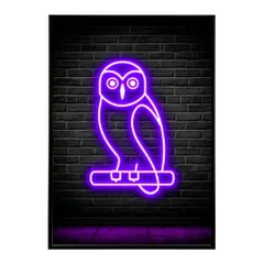 【A4サイズ（約21x30cm）】【lm-poster-4778】【フレーム付き】ネオン 光 光彩 ライト ネオン管 カラフル サイバー 電飾 カフェ バー ポスター イラスト