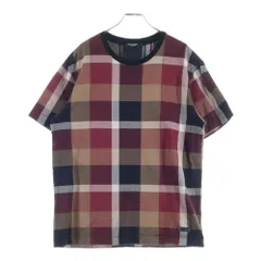 BLACK LABEL CRESTBRIDGE (ブラックレーベルクレストブリッジ) チェック柄 半袖Tシャツ カットソー ブラック/レッド