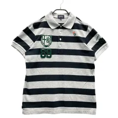 サイズ：5 PEARLY GATES パーリーゲイツ  半袖ポロシャツ ニコちゃん ボーダー柄 グレー系 [240101548543] ゴルフウェア メンズ ストスト