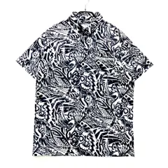 サイズ：O ADIDAS GOLF アディダスゴルフ DW6313 半袖ポロシャツ ボタンダウン 総柄 ネイビー系 [240101548654] ゴルフウェア メンズ ストスト