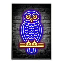 【A3サイズ（約30×42cm）】【lm-poster-4789】【フレーム付き】ネオン 光 光彩 ライト ネオン管 カラフル サイバー 電飾 カフェ バー ポスター イラスト