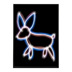 【A4サイズ（約21x30cm）】【lm-poster-4791】【フレーム付き】ネオン 光 光彩 ライト ネオン管 カラフル サイバー 電飾 カフェ バー ポスター イラスト