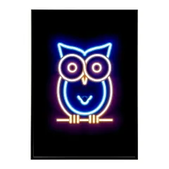 【B1サイズ（約73x103cm）】【lm-poster-4804】【フレーム付き】ネオン 光 光彩 ライト ネオン管 カラフル サイバー 電飾 カフェ バー ポスター イラスト