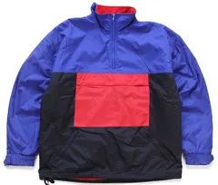 90s GAPギャップ GP TECH マルチカラー フリースライナー プルオーバー ナイロンジャケット M★オールド アノラック オーバーサイズ