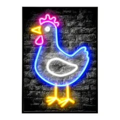 【A4サイズ（約21x30cm）】【lm-poster-4828】【フレーム付き】ネオン 光 光彩 ライト ネオン管 カラフル サイバー 電飾 カフェ バー ポスター イラスト