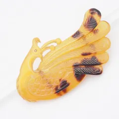 L019 鼈甲 べっ甲 帯留め 孔雀 デザイン 和装小物