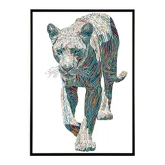 【B4サイズ（約25x36cm）】【lm-poster-4865】【フレーム付き】アートポスター 動物 カラフル ペイントアート 光沢 水彩画風 モダン 壁掛け アニマルアート 鹿 狐 狼 猫 虎 兎 シリーズ 絵画風 イラスト