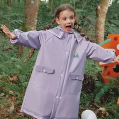 ☆ パープル ☆ M ☆ レインコート キッズ ランドセル対応 収納付き レインコート キッズ ランドセル対応 収納付き ポンチョ かっぱ レインウェア レインポンチョ 雨具 雨がっぱ 雨合羽 ランドセル 子ども用 子供用 女の子 男の子 かわいい