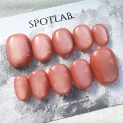 現品ネイルチップ　ベリーショート　マグネット　ピンク　ちゅるん　シンプル