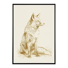 【A3サイズ（約30×42cm）】【lm-poster-4993】【フレーム付き】アートポスター 動物 カラフル ペイントアート 光沢 水彩画風 モダン 壁掛け アニマルアート 鹿 狐 狼 猫 虎 兎 シリーズ 絵画風 イラスト