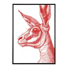 【A0サイズ（約84x119cm）】【lm-poster-4995】【フレーム付き】アートポスター 動物 カラフル ペイントアート 光沢 水彩画風 モダン 壁掛け アニマルアート 鹿 狐 狼 猫 虎 兎 シリーズ 絵画風 イラスト