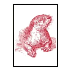 【B1サイズ（約73x103cm）】【lm-poster-4997】【フレーム付き】アートポスター 動物 カラフル ペイントアート 光沢 水彩画風 モダン 壁掛け アニマルアート 鹿 狐 狼 猫 虎 兎 シリーズ 絵画風 イラスト