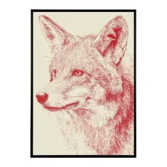 【A4サイズ（約21x30cm）】【lm-poster-5015】【フレーム付き】アートポスター 動物 カラフル ペイントアート 光沢 水彩画風 モダン 壁掛け アニマルアート 鹿 狐 狼 猫 虎 兎 シリーズ 絵画風 イラスト