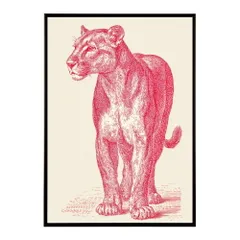 【B4サイズ（約25x36cm）】【lm-poster-5018】【フレーム付き】アートポスター 動物 カラフル ペイントアート 光沢 水彩画風 モダン 壁掛け アニマルアート 鹿 狐 狼 猫 虎 兎 シリーズ 絵画風 イラスト