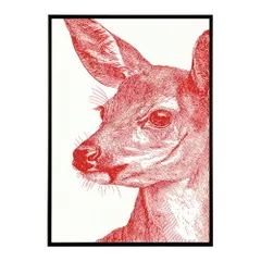 【A4サイズ（約21x30cm）】【lm-poster-5026】【フレーム付き】アートポスター 動物 カラフル ペイントアート 光沢 水彩画風 モダン 壁掛け アニマルアート 鹿 狐 狼 猫 虎 兎 シリーズ 絵画風 イラスト