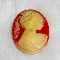 カメオ パーツ ブローチ金具なし 彫刻風 横顔モチーフ アンティーク風 ハンドメイド素材