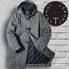 ■T-JACKET by TONELLO ティージャケット バイ トネッロ イタリア製 DUFFLE COAT 中綿キルティング フーデッド ダッフルコート 51C423J1 定価8.5万 グレー  ▲088▼41031w01