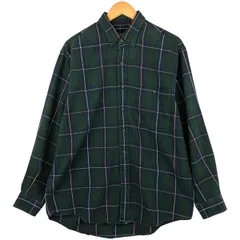 古着 80~90年代 ランズエンド LAND'S END 長袖 ボタンダウン フランネルチェックシャツ メンズL相当 ヴィンテージ/eaa599466