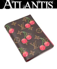 未使用品 ルイヴィトン Louis Vuitton クーヴェルテュールパスポール パスポートケース 村上隆 モノグラムチェリー M13424 RFID 【72969】