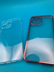 iPhone 13 Pro Max クリアケース 2点セット 透明 ローズゴールドフレーム