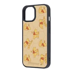 iPhone 15/14/13 / ディズニー / maru 衝撃吸収 バンパー ハイブリッドケース / プーさんとはちみつ_総柄