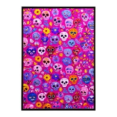 【B3サイズ（約36x51cm）】【lm-poster-5472】【フレーム付き】ドクロポスター シュガースカル カラフル 死者の日 アートポスター メキシコ デザイン 壁掛け ポップ ポスター イラスト