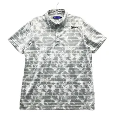 サイズ：LL SRIXON スリクソン 2024年モデル 半袖ポロシャツ ボーダー総柄 グレー系 [240101544018] ゴルフウェア メンズ ストスト