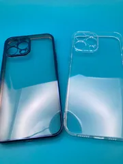 iPhone 13 Pro Max クリアケース 2点セット 透明 ネイビーフレーム