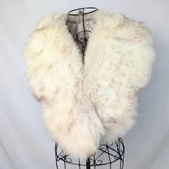 ショール　毛皮　リアルファー　フォックスファー？　白　成人式