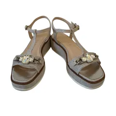 ZM1641 DIANA ダイアナ 厚底ビジューストラップサンダル 装飾 ベージュ サイズ24.0cm