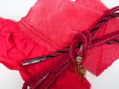 【一輝堂】和装小物 帯揚げ帯締めセット 帯揚 帯締 振袖用 総絞り 丸組 金糸 飾り付 美品 25w12-14463