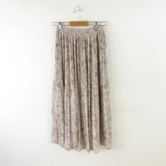 イング INGNI 花柄プリーツスカート ロング ピンク F *A159