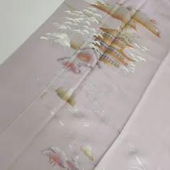 付下げ 金箔 裄65 素敵な染め 紋無し 訪問着 正絹 着物 MK-2362