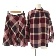 ブルーレーベルクレストブリッジ BLUE LABEL CRESTBRIDGE セットアップ チェック ブラウス スカート 36 マルチカラー /DO ■OS