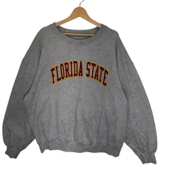 Majestic/マジュスティック 90年代/90's ヴィンテージ FLORIDA STATE カレッジ刺繡 スウェット トレーナー 長袖 バック刺繡 ワンポイント刺繡 Mexico製 XLサイズ グレーのサムネイル