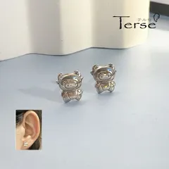 Terse 2021年の干支、丑をモチーフにしたシルバー925ピアス　にこにこ可愛い子牛ピアス　着ける人はもちろん、周りも思わずニッコリしてしまいそうな微笑んだ仔牛が特徴的なデザインです お正月 星座 牡牛座 おうし座  S925 sa0177a