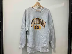 Champion チャンピオン REVERSE WEAVE リバースウィーブ L グレー 刺繍タグ MICHIGAN ラバープリント 90s 90年代 old オールド 古着 メンズ